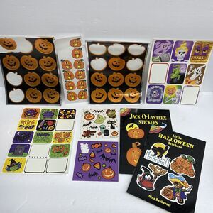 Lot Of Vtg Halloween Stickers Incomplete Sheets Jack-o’-lantern Ghosts Crafts
